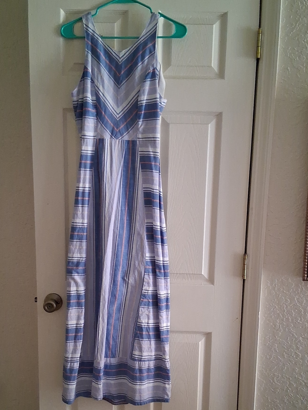 Japna Blue and White Striped Maxi Dress